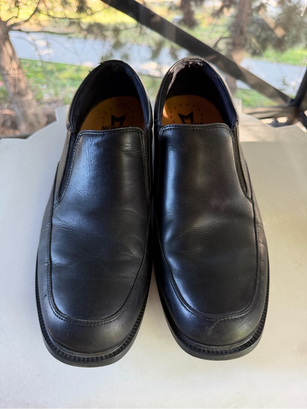 Mephisto Men's Black Leather Slip-On Loafers